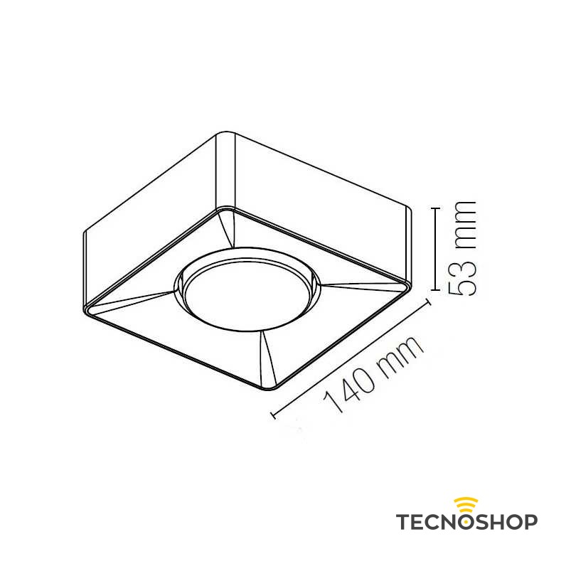 INTEC PLAFONE QUADRATO "ATHEN" 1xGX53 IN GESSO BIANCO - immagine 2