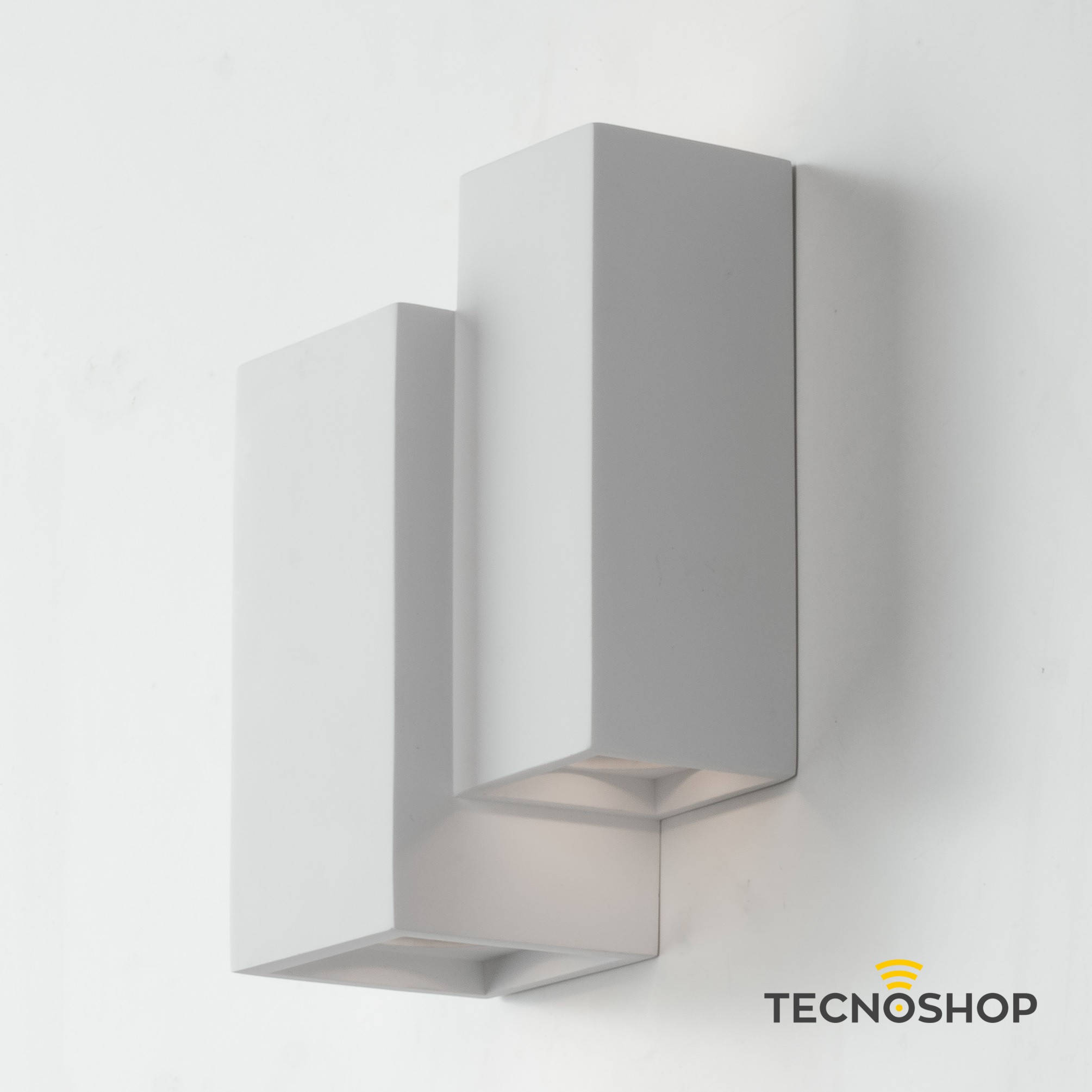 INTEC APPLIQUE A PARETE “FOSTER” 4xGU10 IN GESSO BIANCO - immagine 3