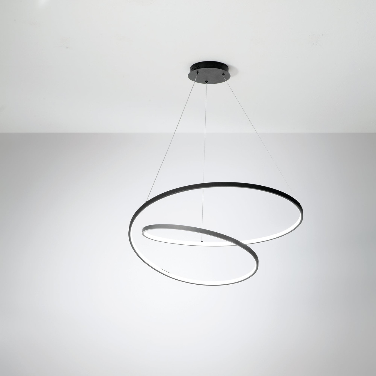 INTEC SOSPENSIONE LED LIEVE 60W 8000LM TRICOLOR D.80cm NERA - immagine 2