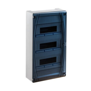 AEG CENTRALINO DA PARETE IP40 36 MODULI 3 FILE CON PORTA TRASPARENTE IN ABS BIANCO RAL 9003