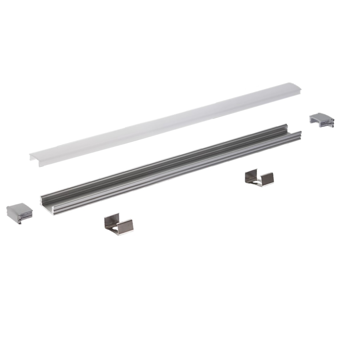 REDO KIT PROFILO PIATTO PRFIT004 IN ALLUMINIO BIANCO 2Mt CON COVER SATINATA - immagine 4